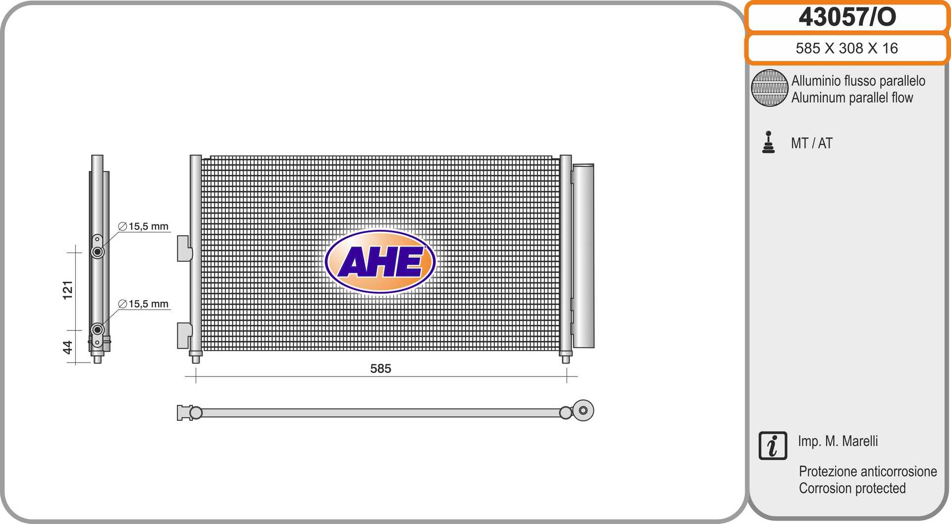 AHE 43057/O Condensatore,...